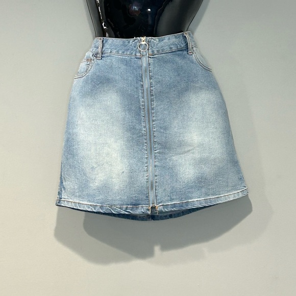 Jean Skirt with Front Zipper - Picture 1 of 4